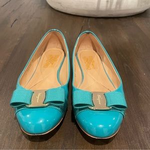 Salvatore Ferragamo Varina Ballet Flat in Teal